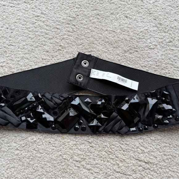 The Limited Women Black Stretch 2.5” Wide Embellished Jewels Belt Snap Closure S main image 12